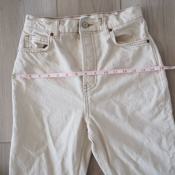 Reformation Cynthia High Rise Straight Cream and Brown Jeans Sz 25 - Picture 10 of 15